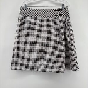 Womens Size 14 Houndstooth A-Line Skirt with Buckle‎ Detail